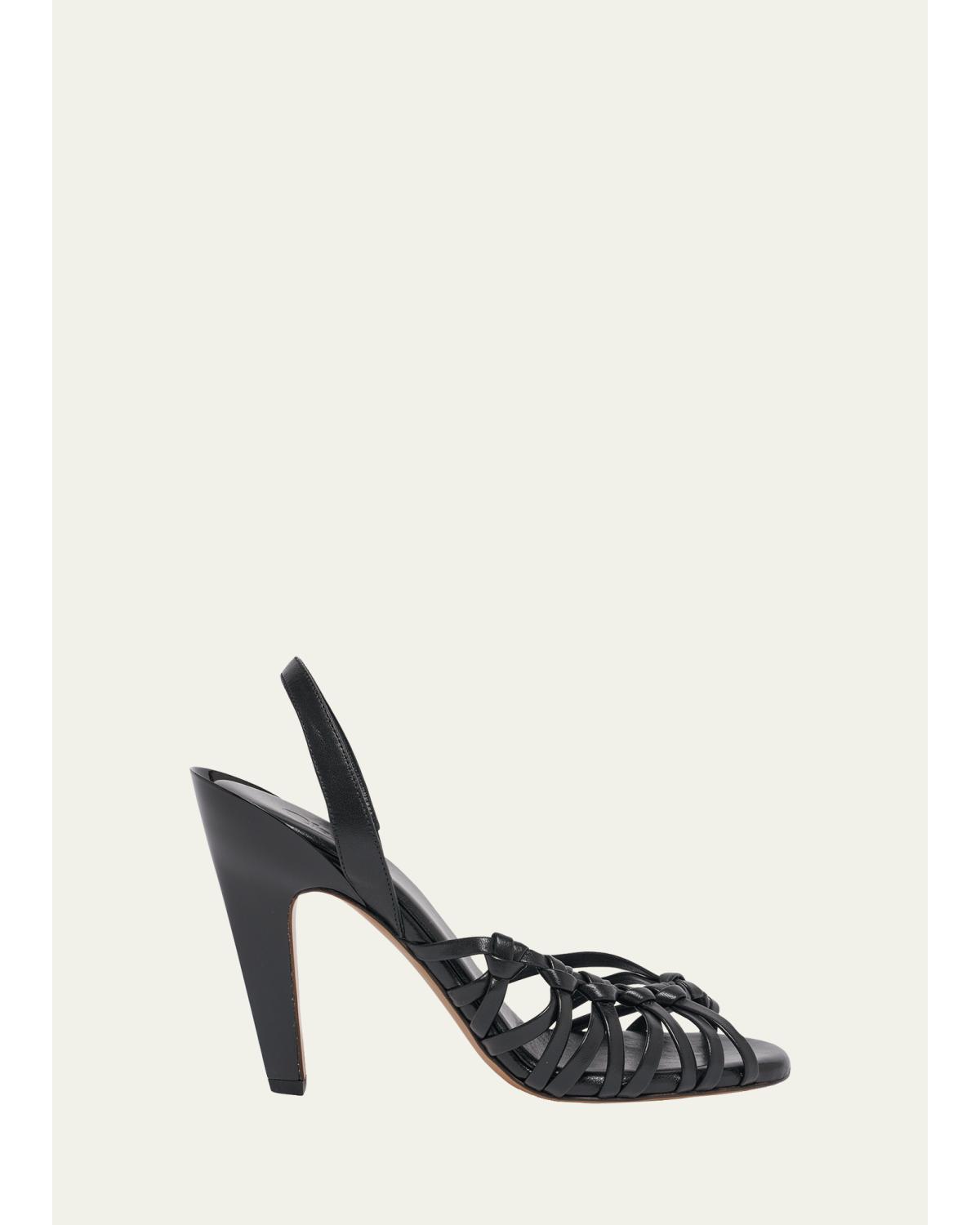 95mm Estra Knotted Leather Sandals