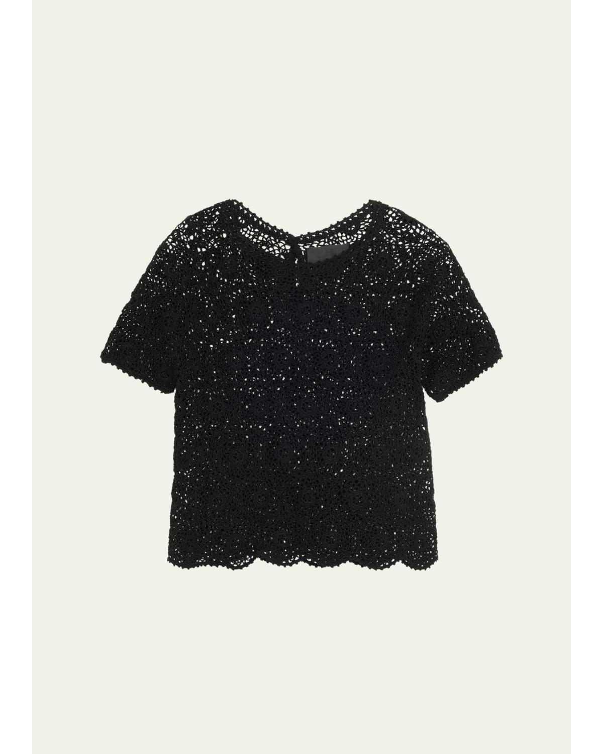 Elionne Floral Crochet Sweater
