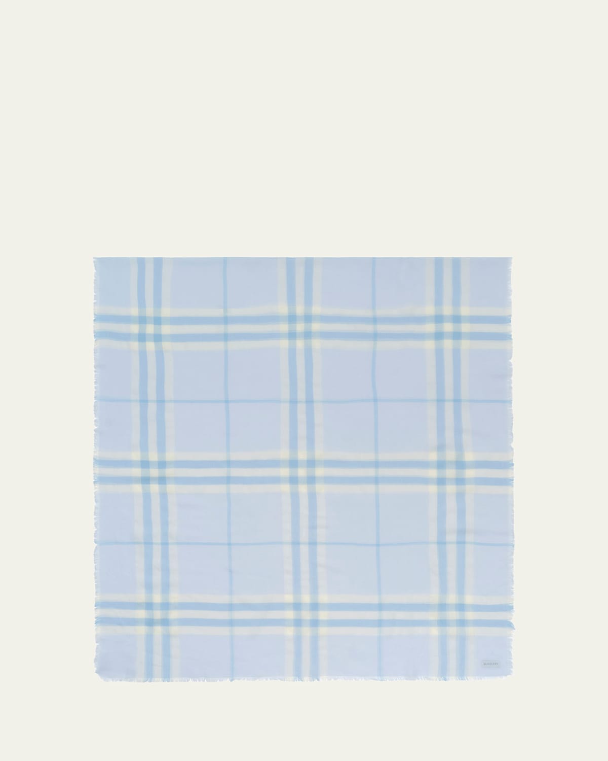 Wide Check Wool Scarf