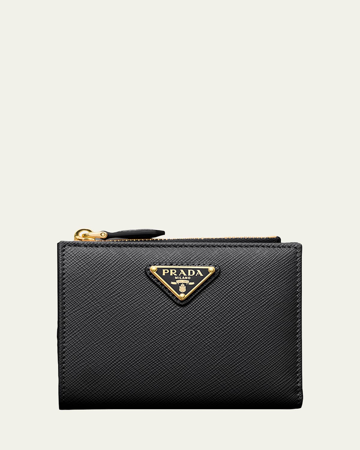 Prada Leather Bifold Wallet In Black