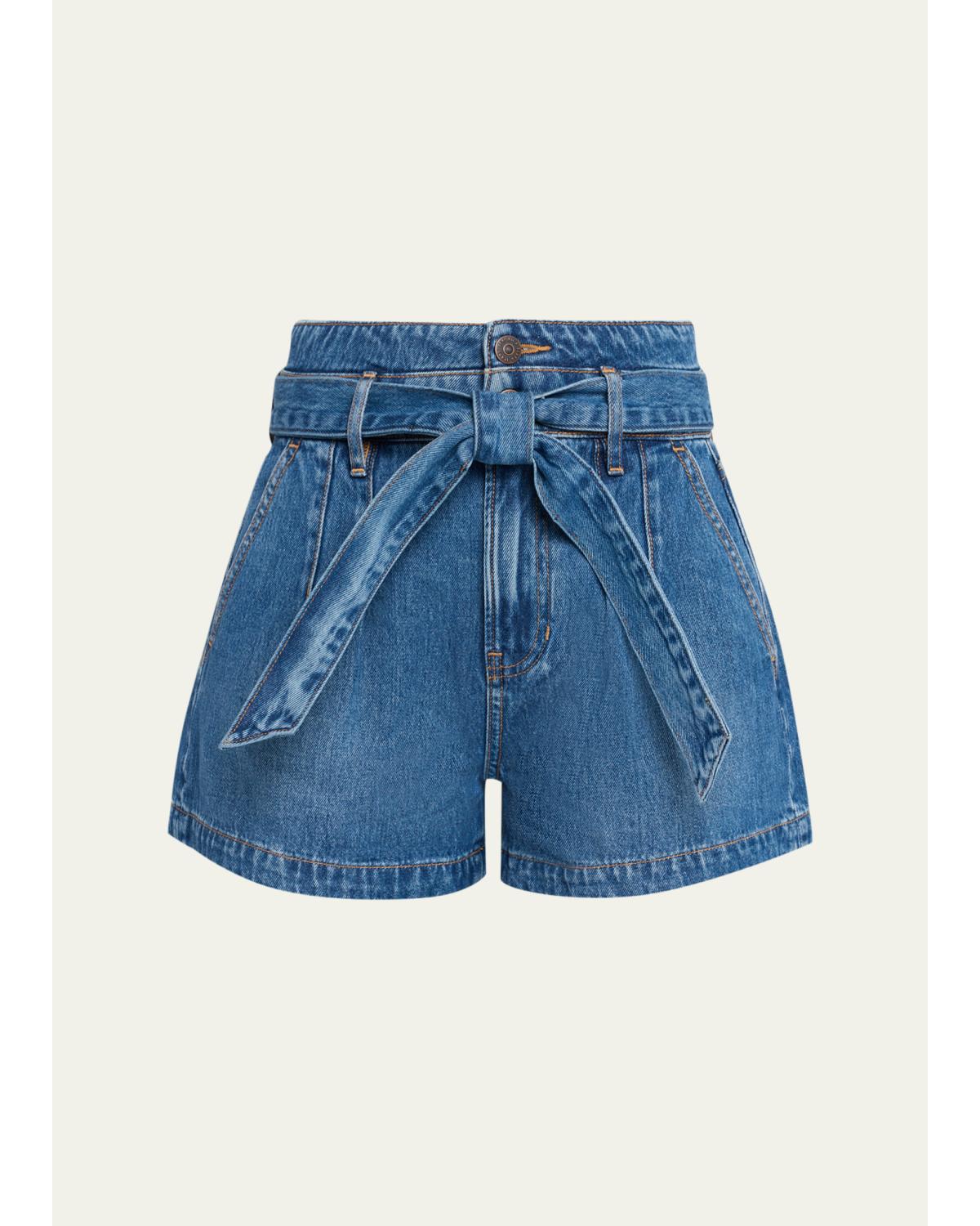 Jaylen Belted Denim Shorts