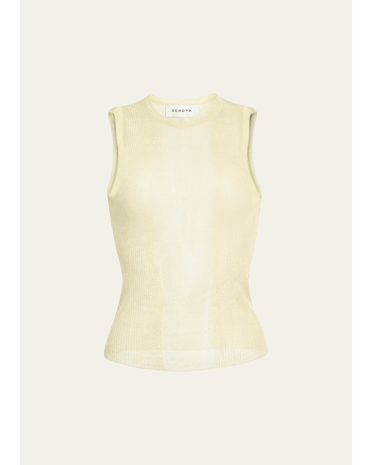 Jori Ribbed Semi-Sheer Tank Top