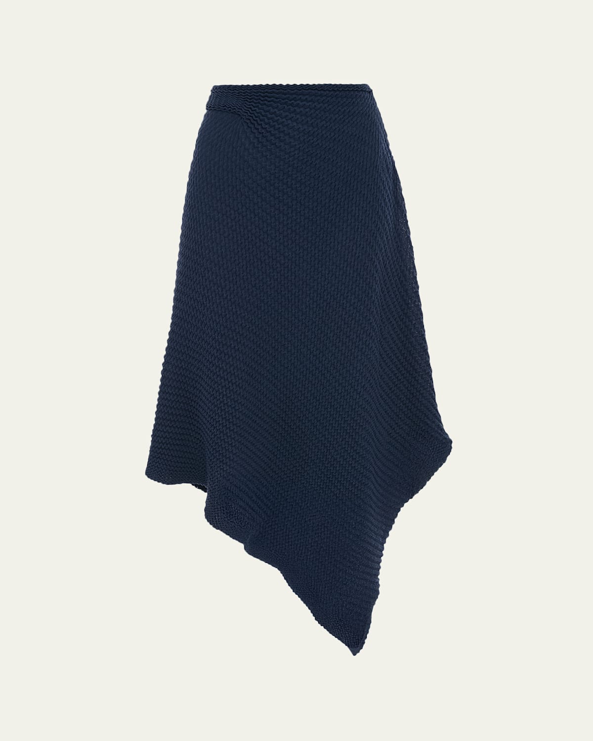 Victoria Beckham Draped Zigzag Knit Midi Skirt