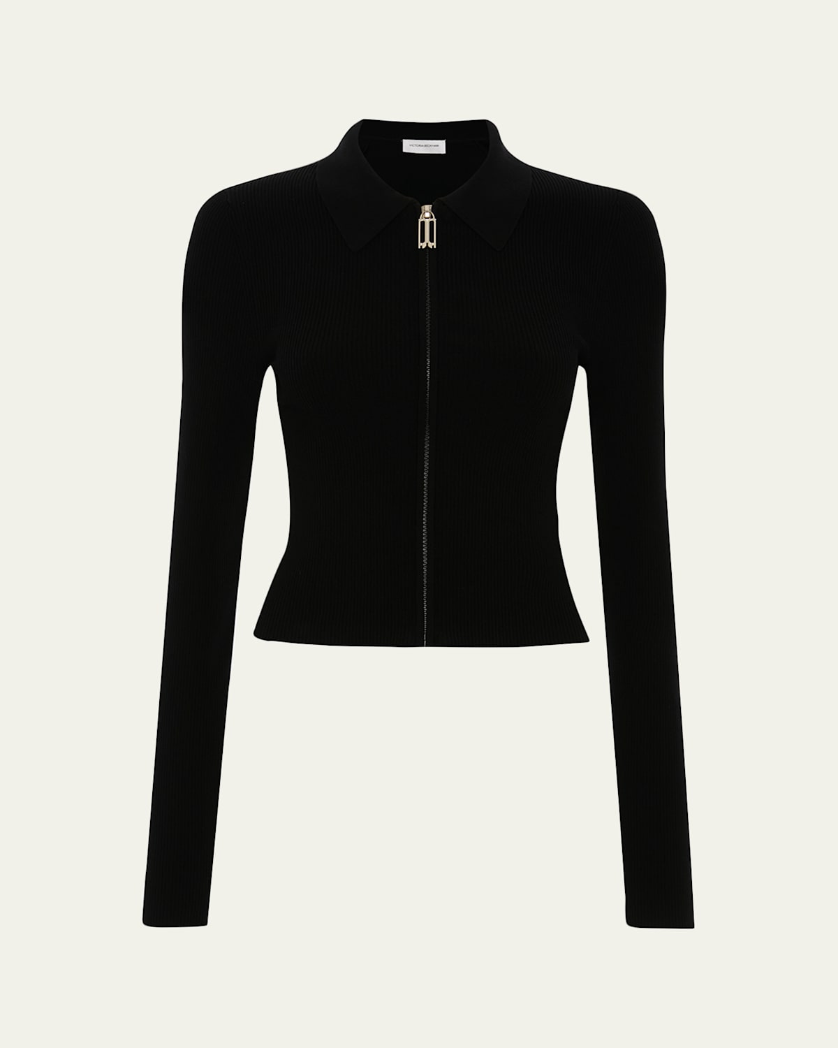 Victoria Beckham Zipped Rib Polo Top