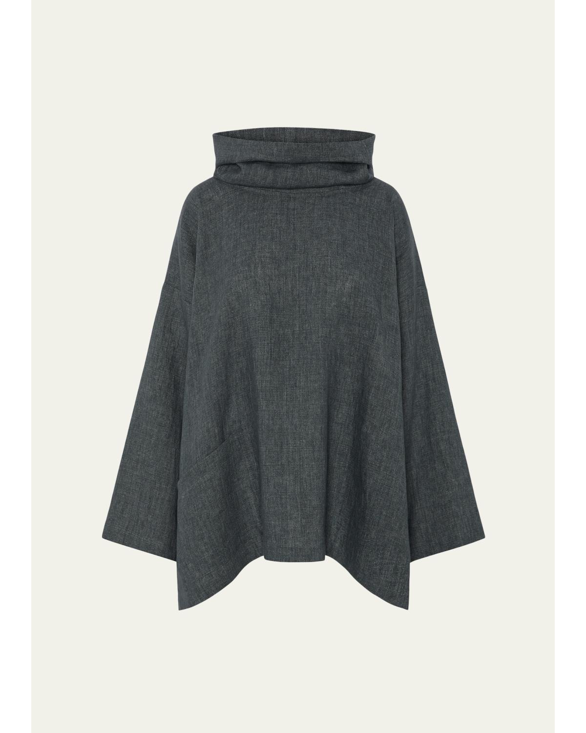 Heavyweight Delave Linen Angle-To-Front Monks Top
