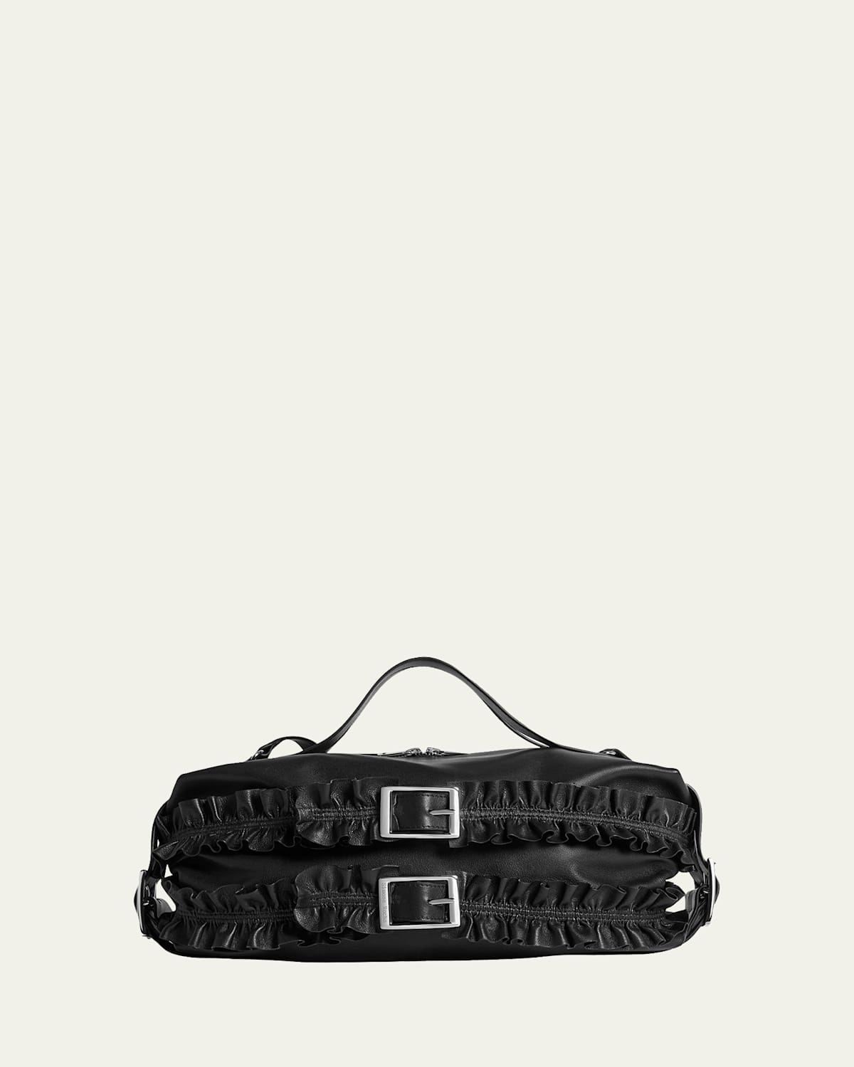 Simone Rocha Biker Frill Belt Leather Shoulder Bag