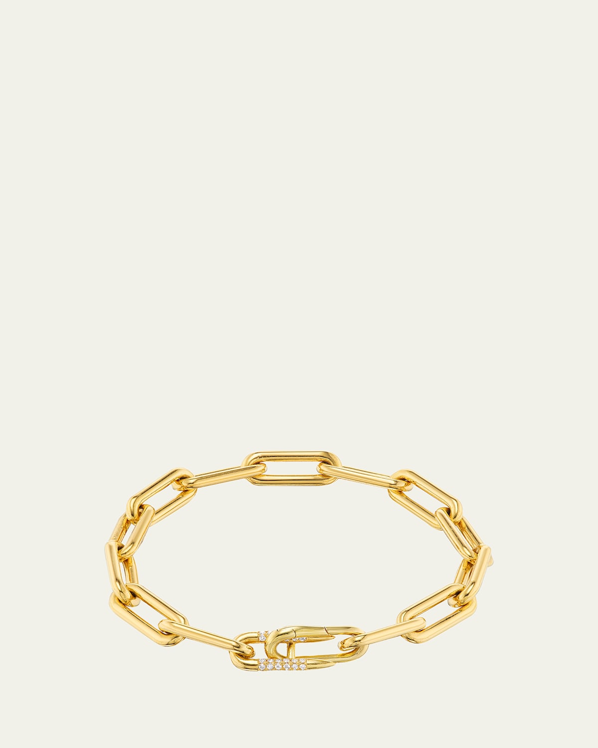 Uniform Object 18K Heavy Metal Bracelet with Diamond Pave Spur