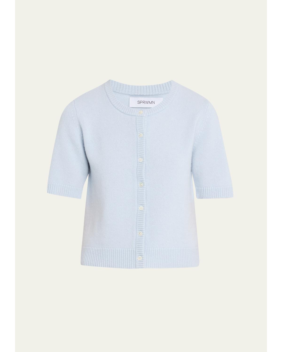 Sprwmn Anita Cashmere Cardigan In Baby Blue