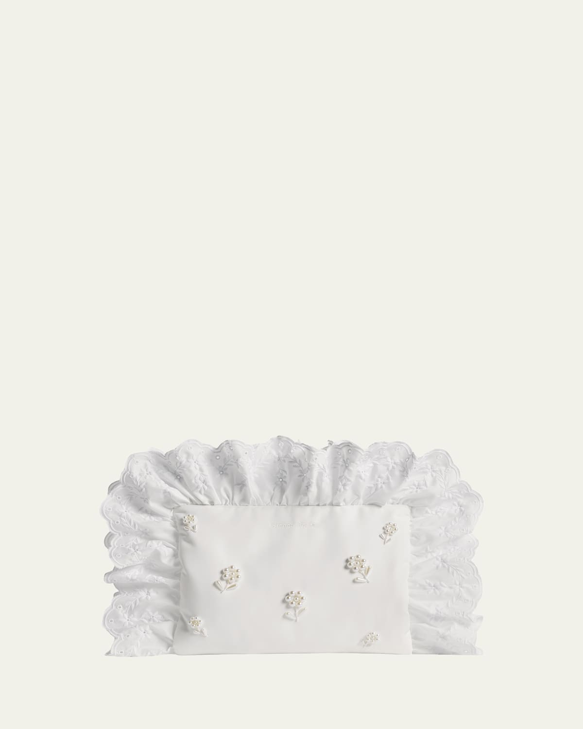 Simone Rocha Beaded Ruffle-Trim Pillowcase Clutch Bag