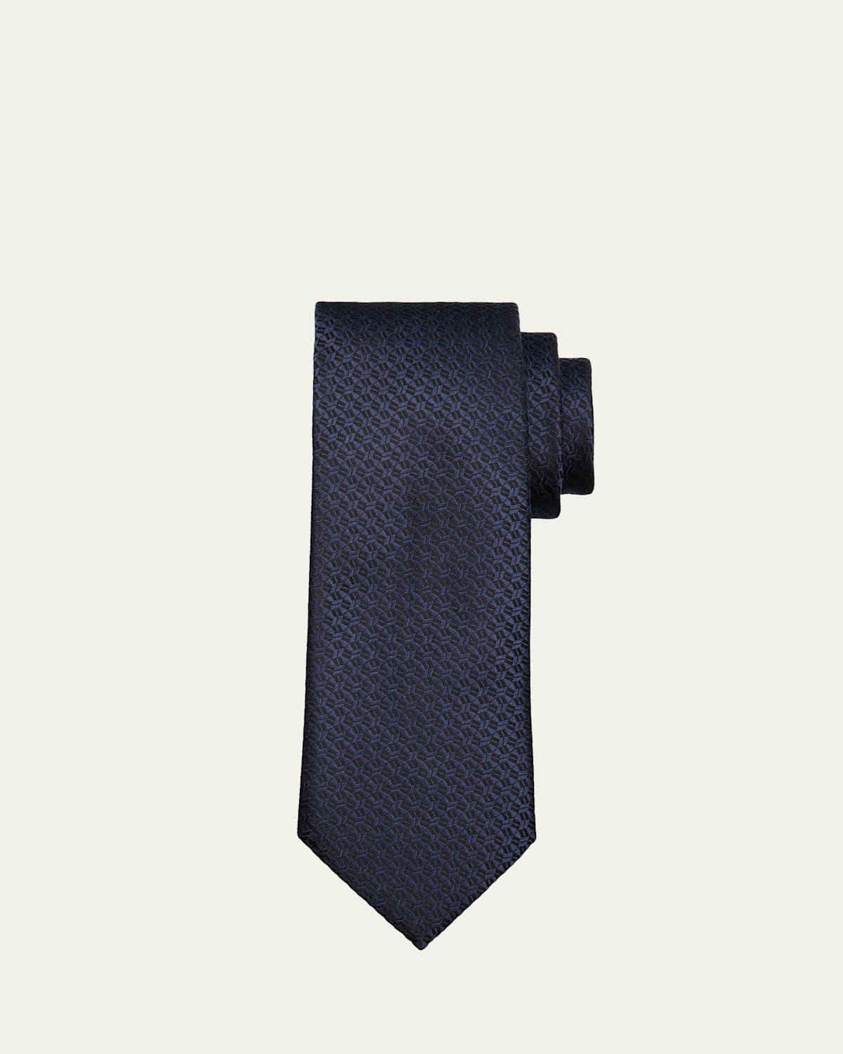 ZEGNA Men 's Tonal Geometric Jacquard Silk Tie
