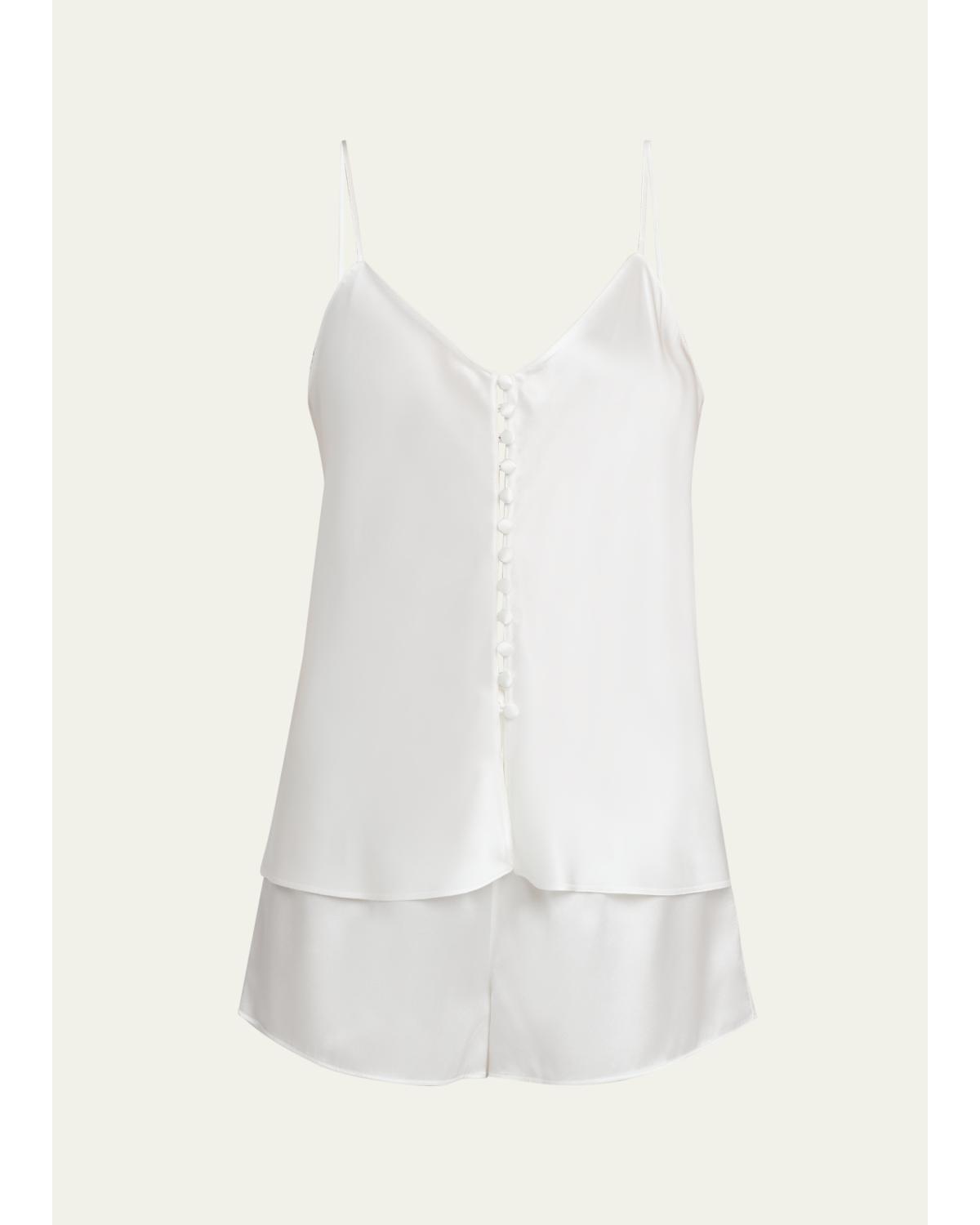 Etta Bias-Cut Silk Satin Camisole Pajama Set