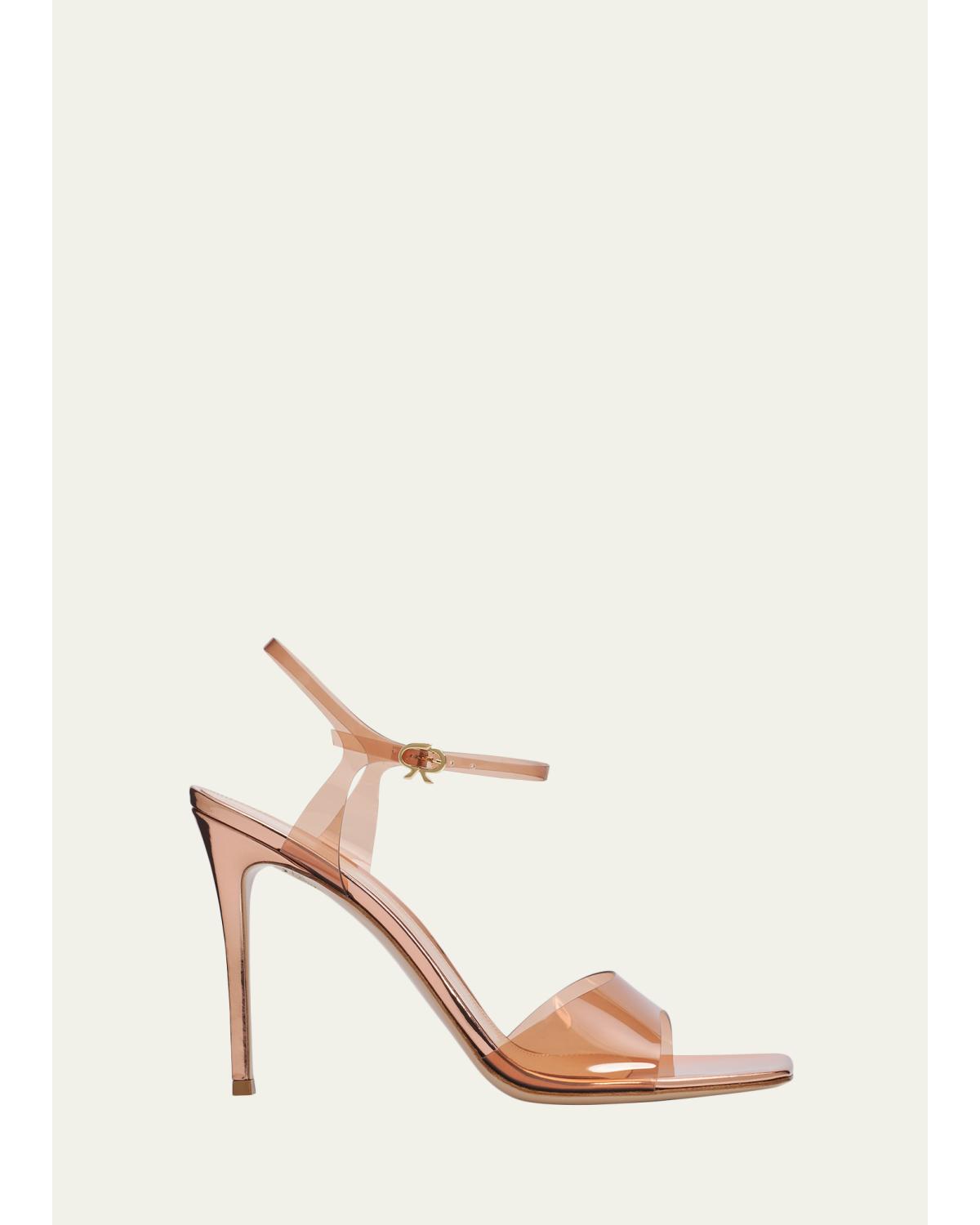 95Mm Clear Ankle-Strap Sandals