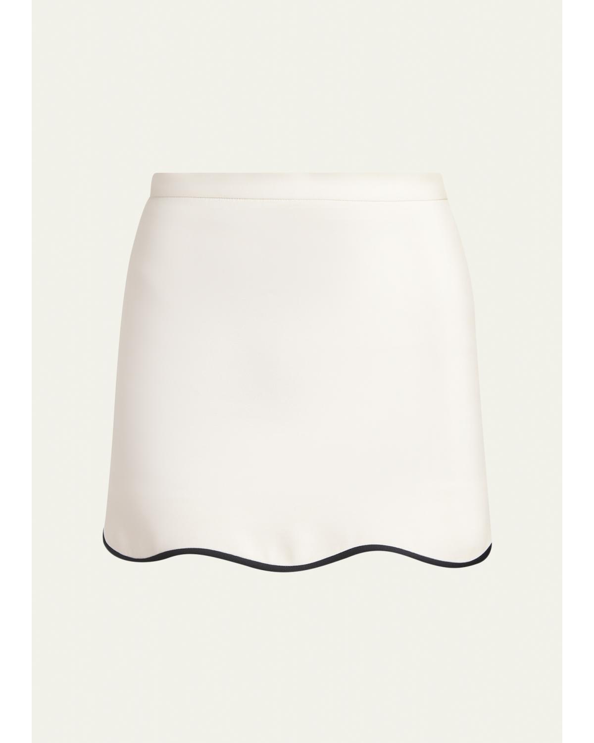 Piped Wave Hem Miniskirt