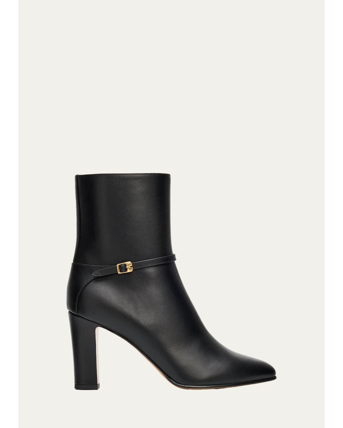 100Mm Calfskin Ankle Boots