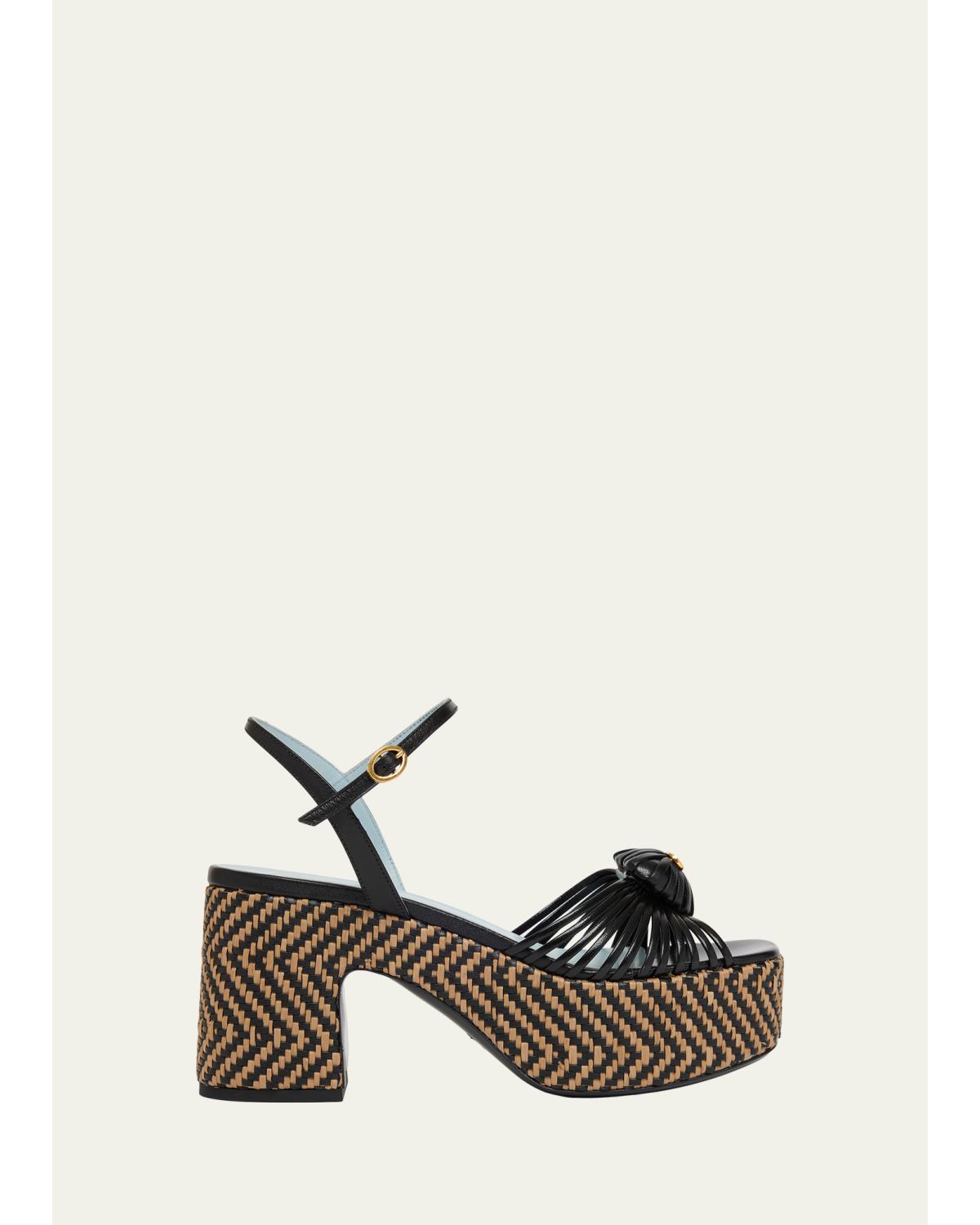 80Mm Coeur Royal Vlogo Leather Platform Sandals