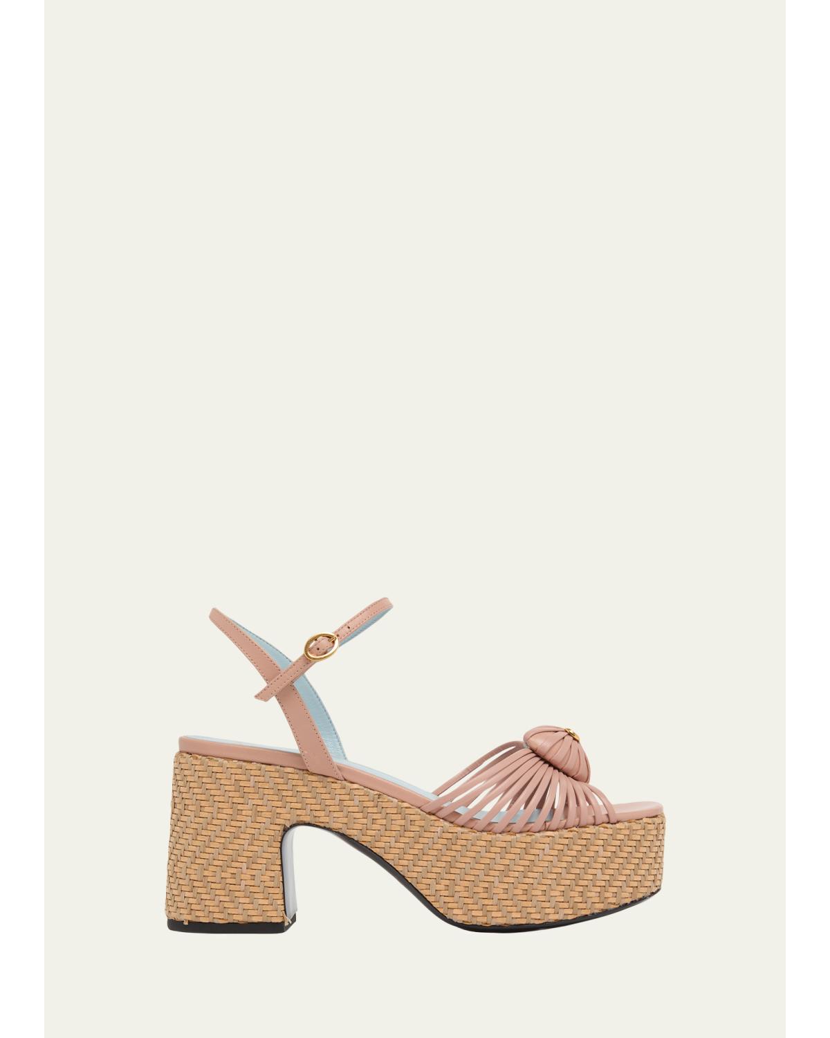 80Mm Coeur Royal Vlogo Leather Platform Sandals