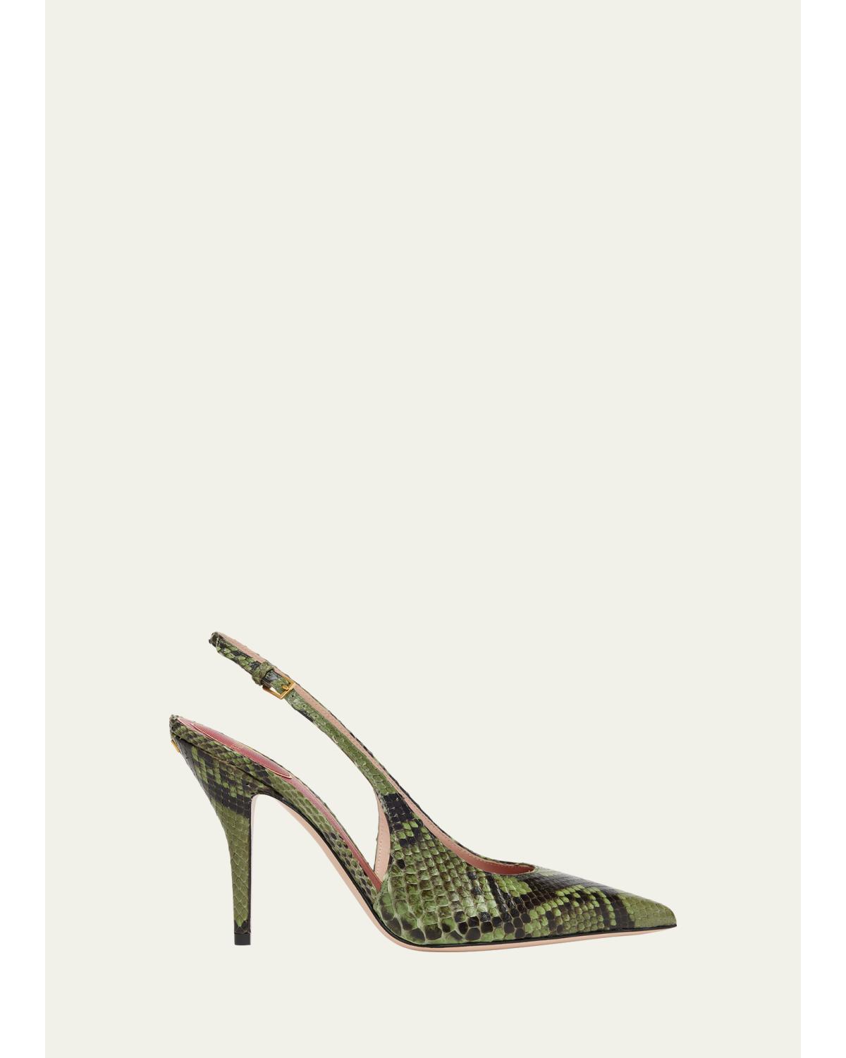 100Mm Cuttie Snakeskin Slingback