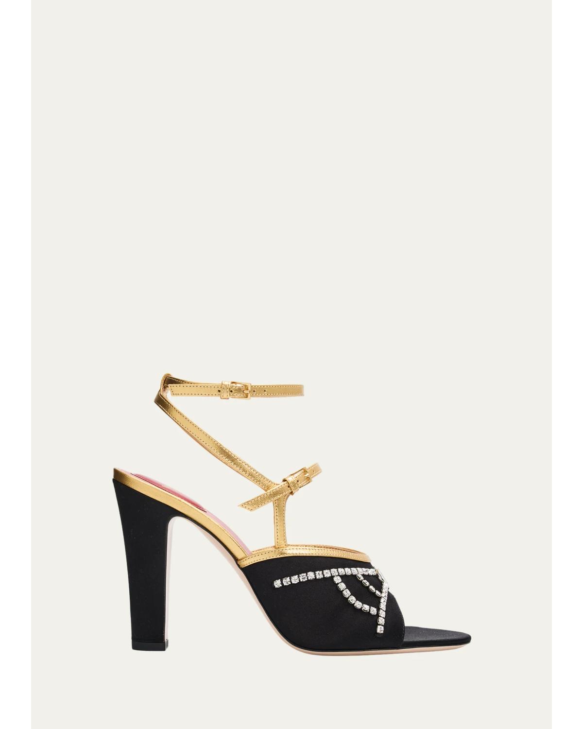 100Mm Vlogo Embellished Satin And Pumps