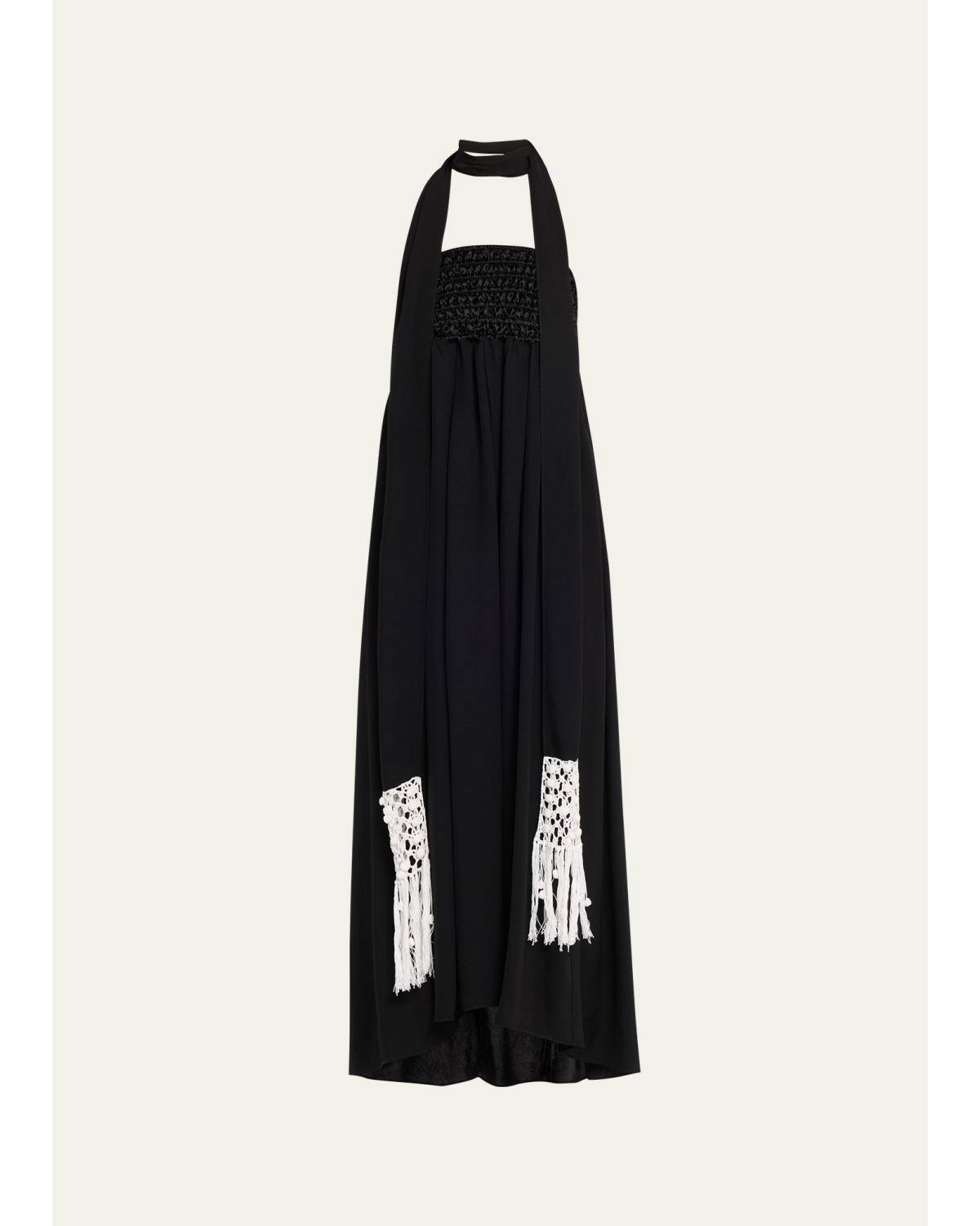 Macrame Scarf Empire-Waist Gown