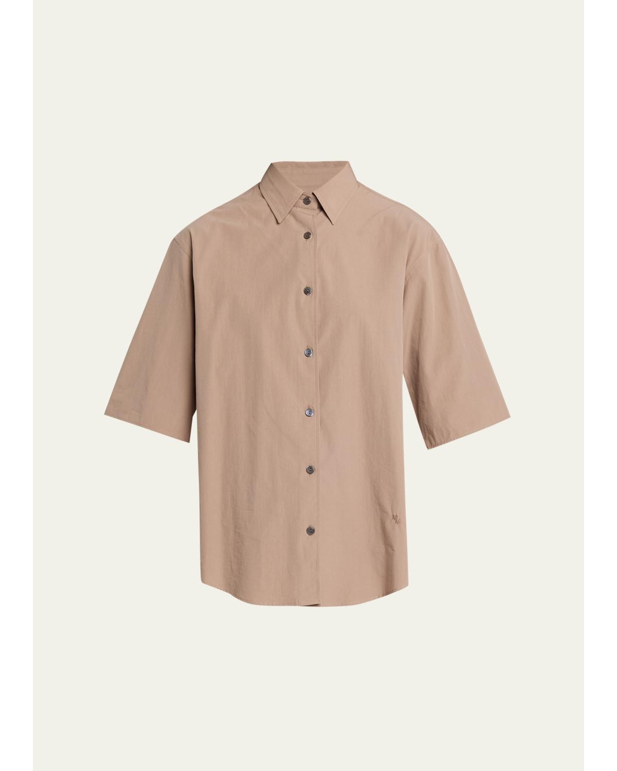 Short-Sleeve Cotton Tunic Shirt