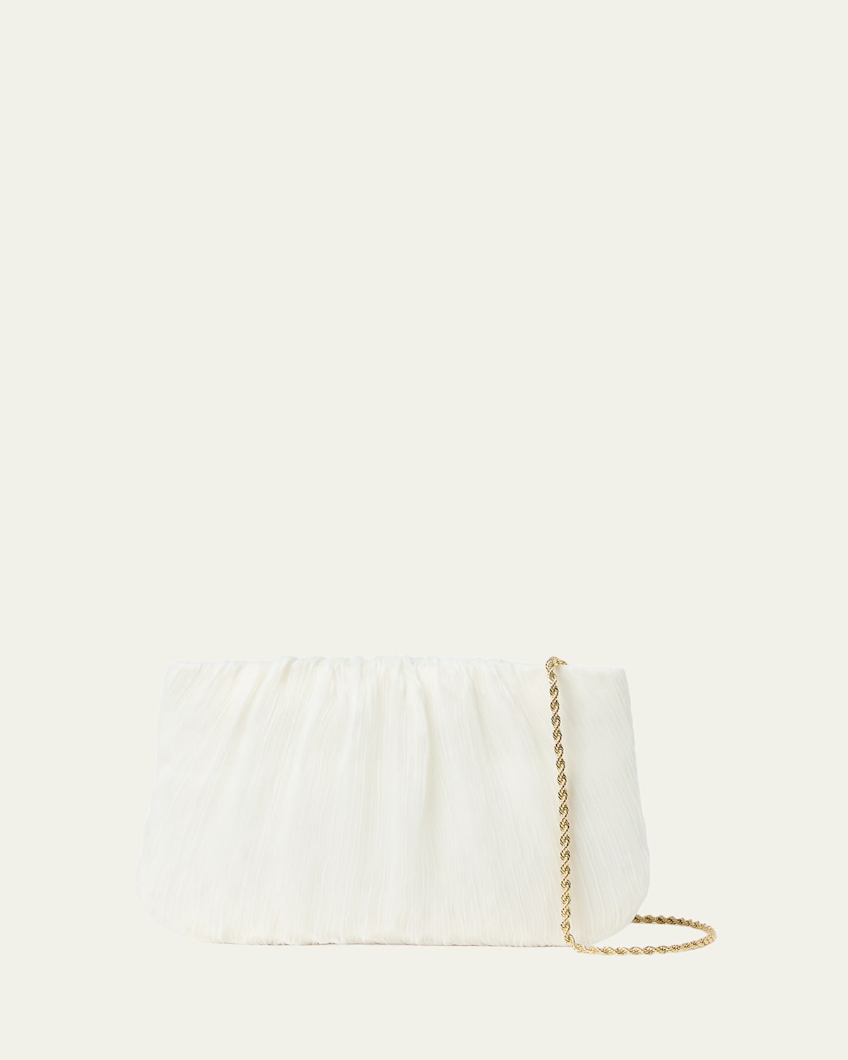 Brit Pleated Pearly Organza Flat Pouch Bag