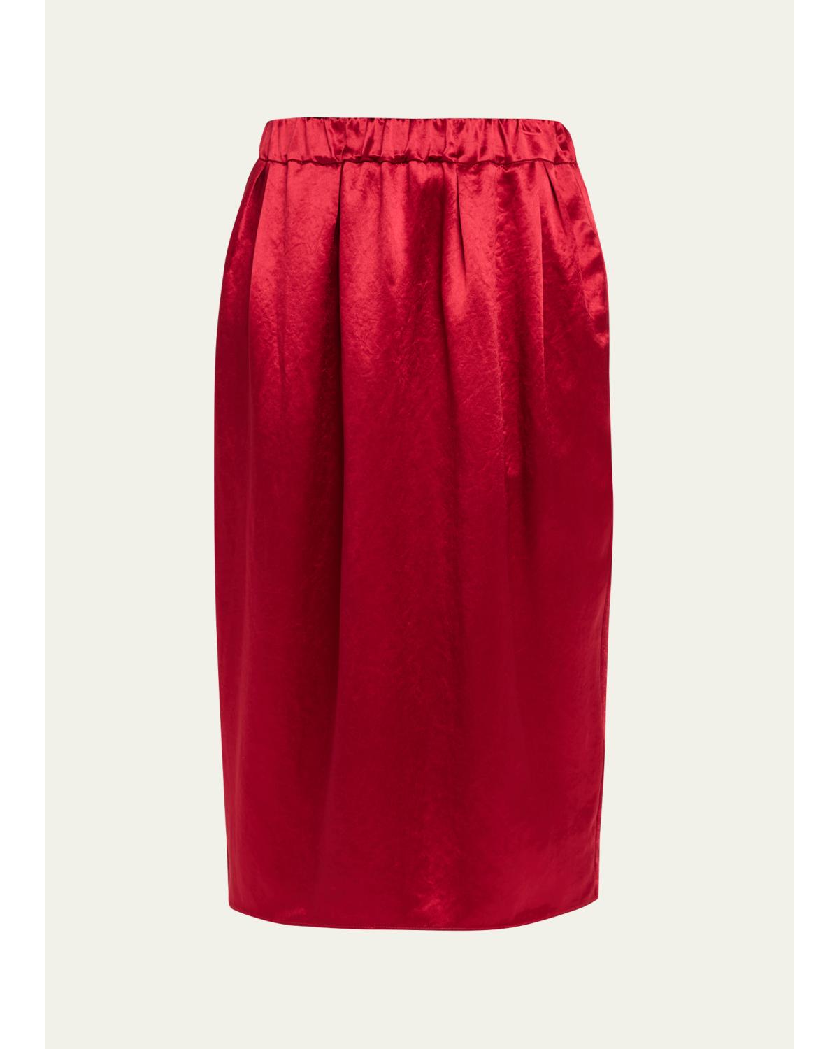 Sateen Midi Tulip Skirt