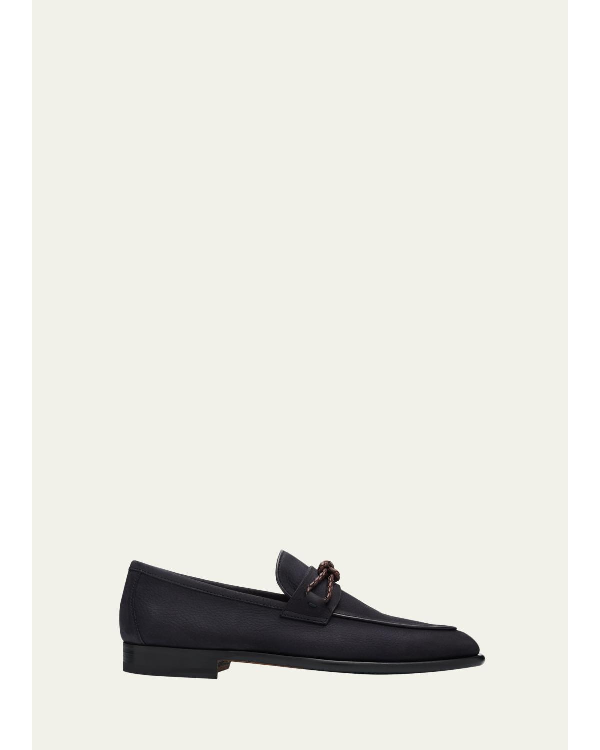 Men'S Duerro Knot Grained Leather Penny Loafers