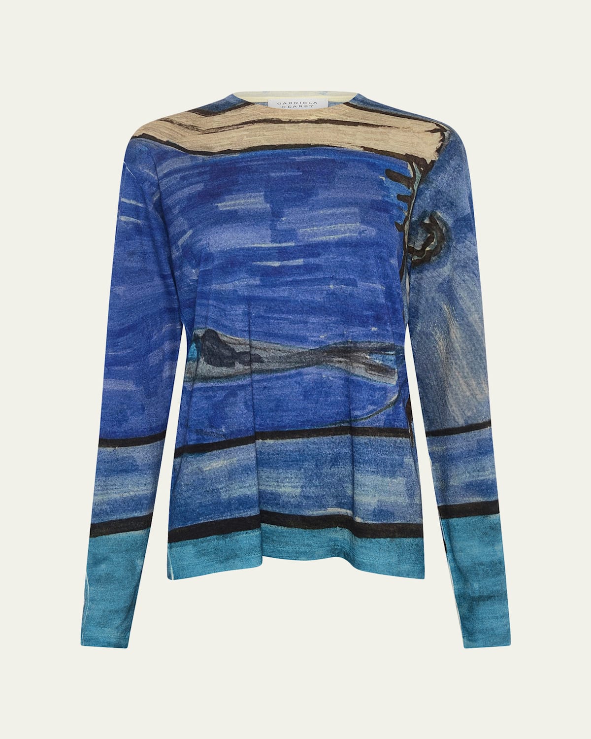 Gabriela Hearst Isaro Long-Sleeve Cashmere Jersey T-Shirt | Thumbnail 4 Gabriela Hearst Isaro Long-Sleeve Cashmere Jersey T-Shirt | Thumbnail 4