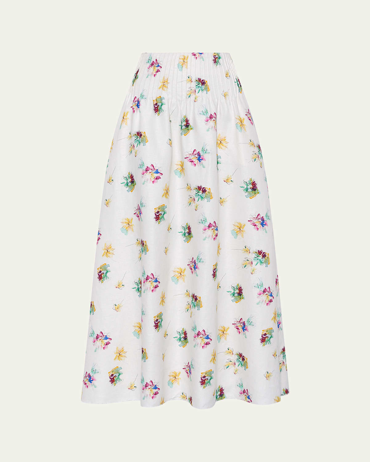 Gabriela Hearst Penelope Floral-print Linen Midi Skirt In Multi