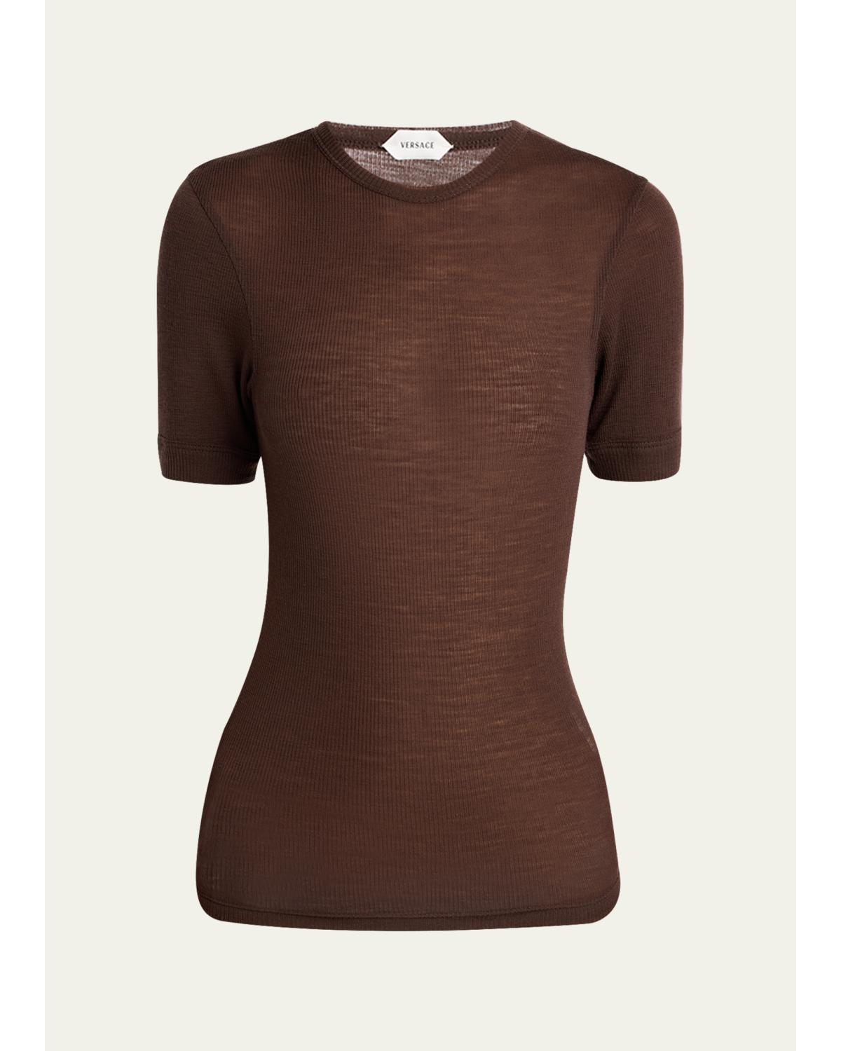 Crewneck Ribbed Wool Tee