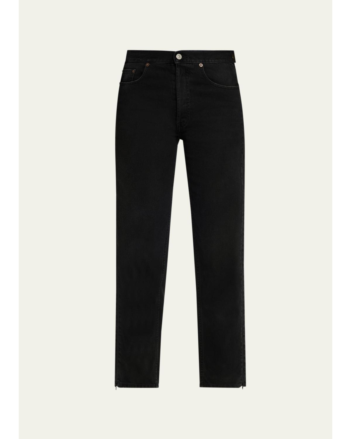 Zip Straight-Leg Jeans