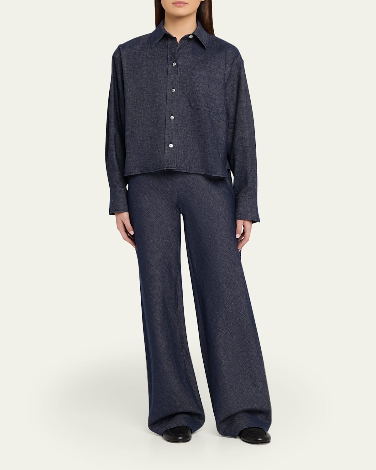 Cropped Long-Sleeve Shirt