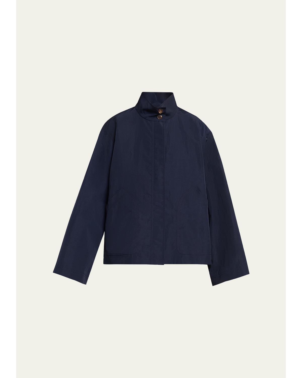 Funnel-Neck Cavalry Twill Jacket