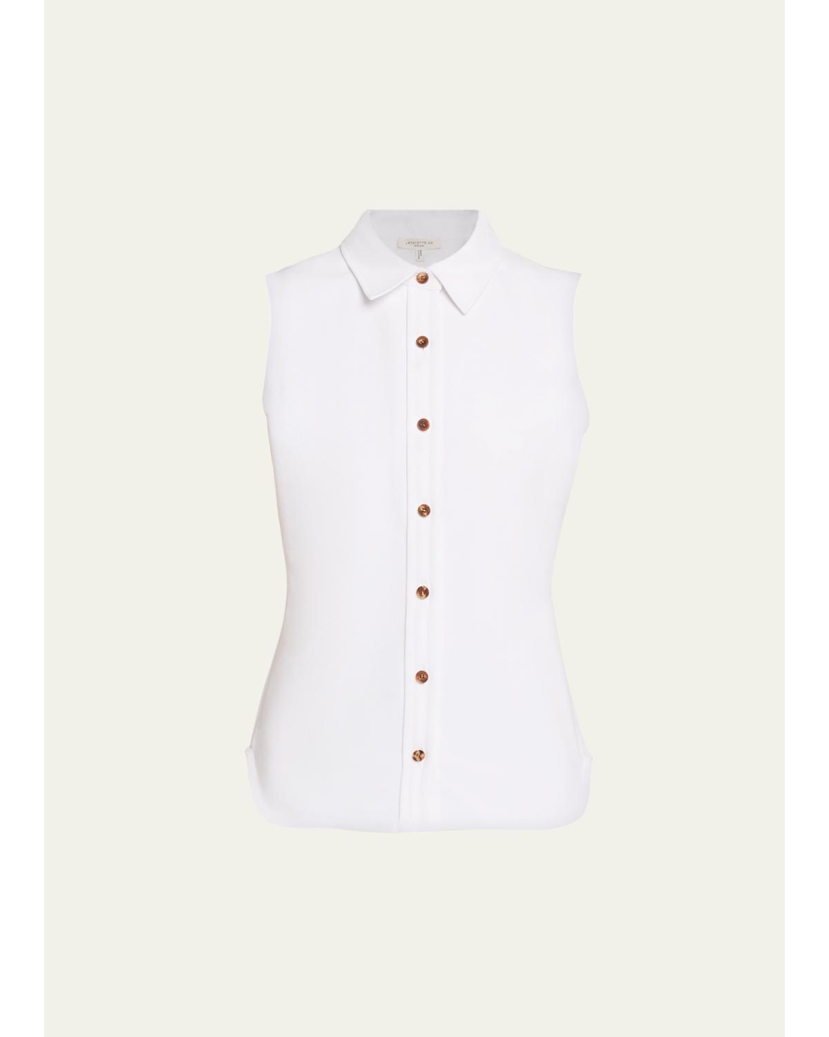 Sleeveless Cotton Pique Shirt