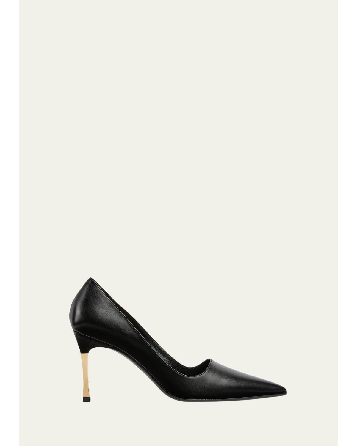 85Mm Trinity Leather Pointed-Toe Pumps