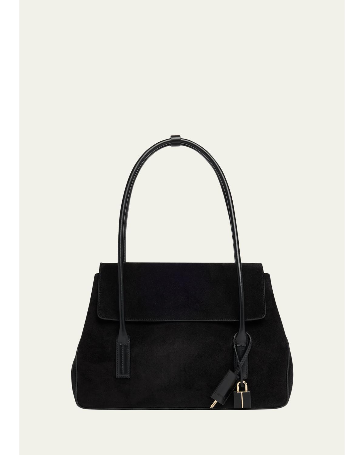 Eclipse Medium Suede & Leather Shoulder Bag