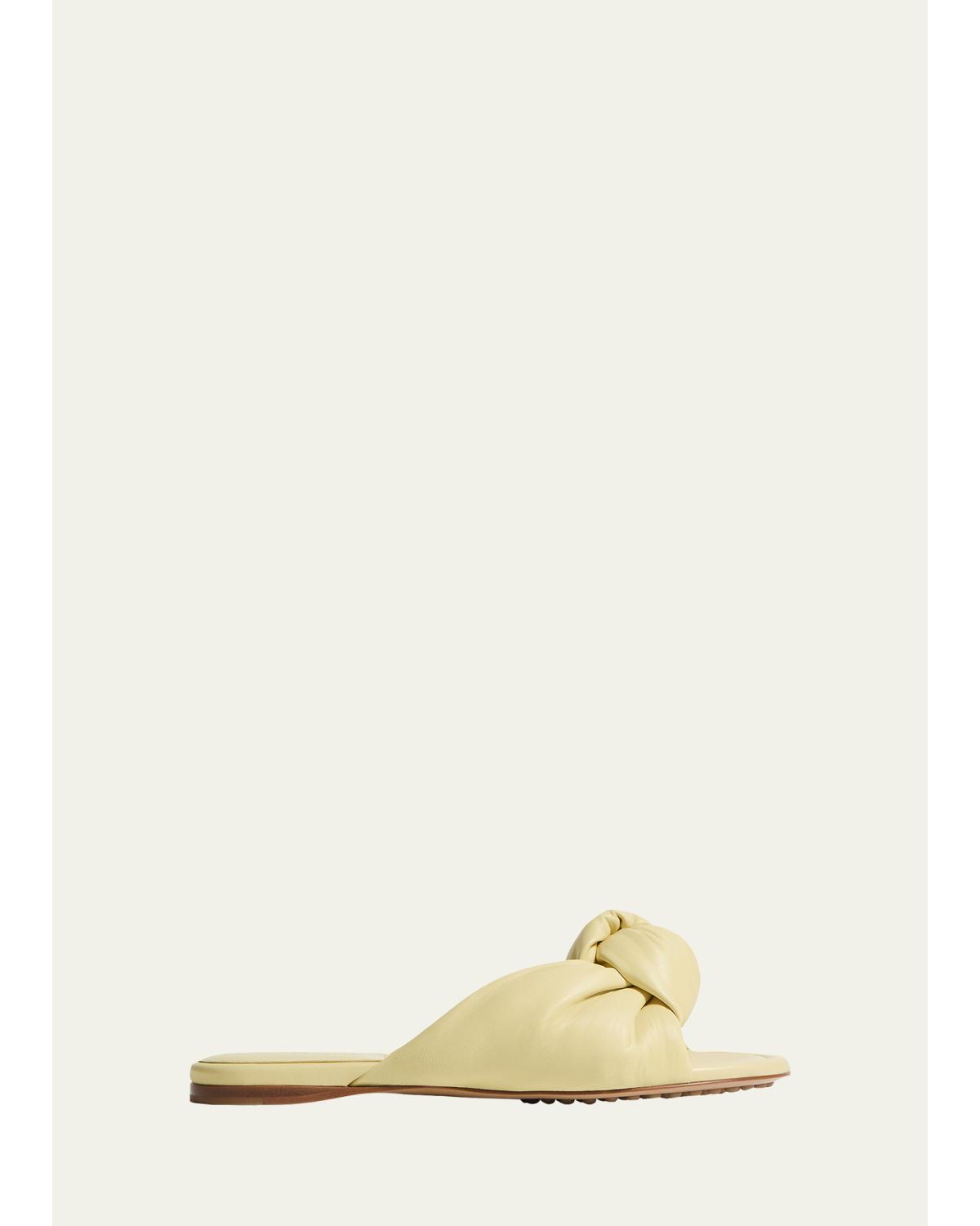 Lagoon Nappa Leather Knotted Flat Slide