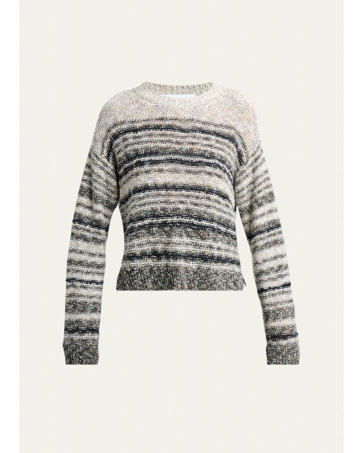 Ivara Textured Linen Knit Crewneck Sweater
