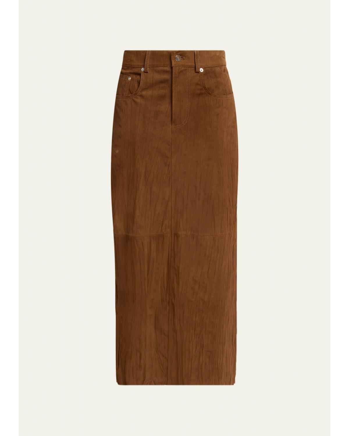 Nayah Textured Suede Maxi Skirt