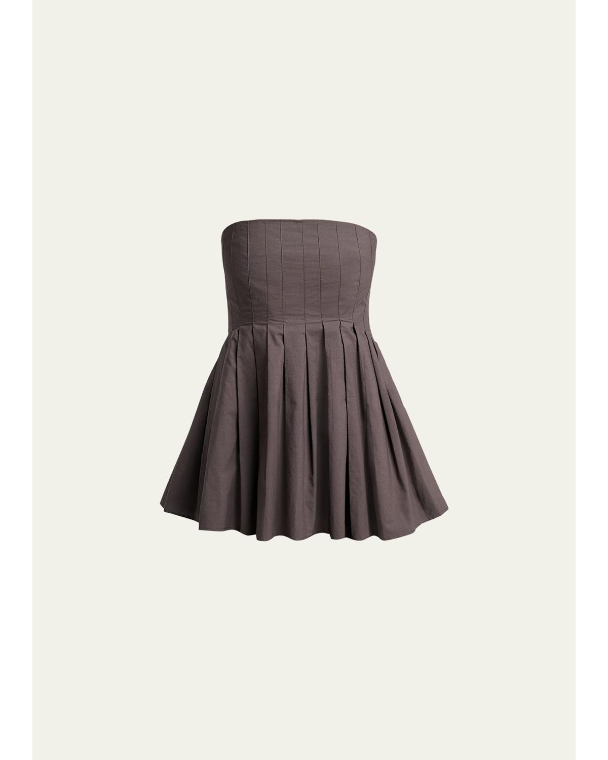 Avine Pleated Strapless Peplum Top