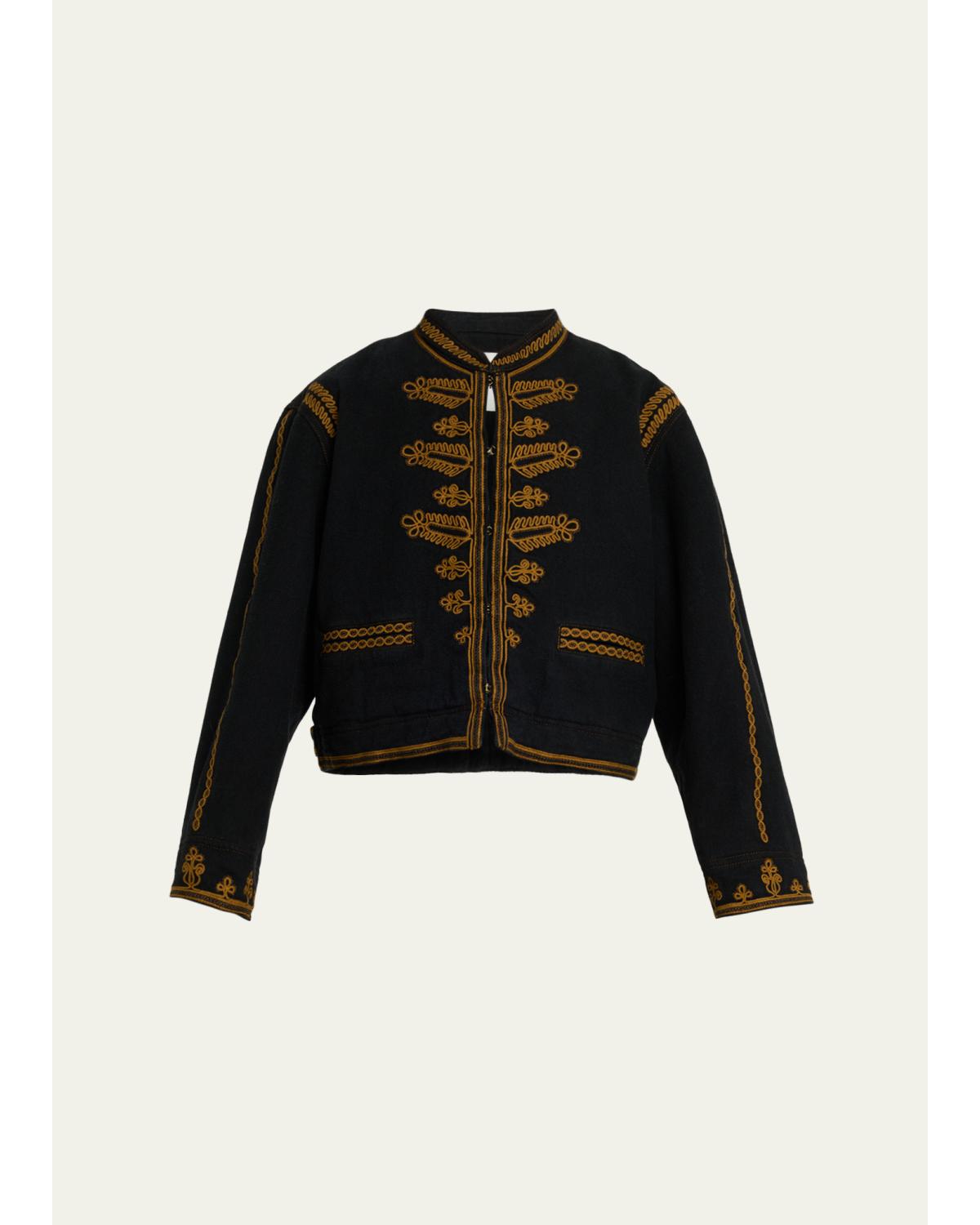 Emalia Embroidered Military-Style Jacket