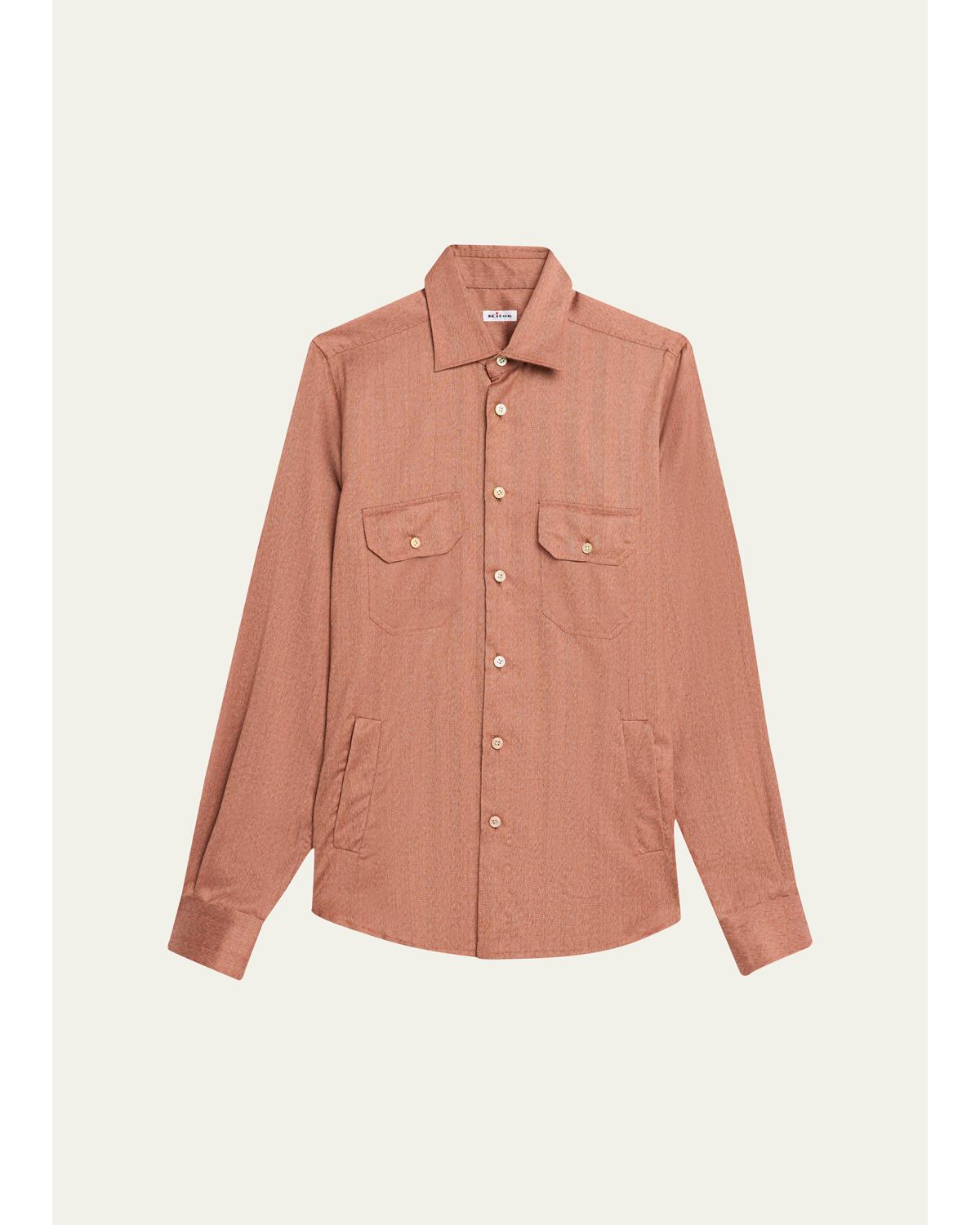 Men'S Herringbone Cashmere Overshirt