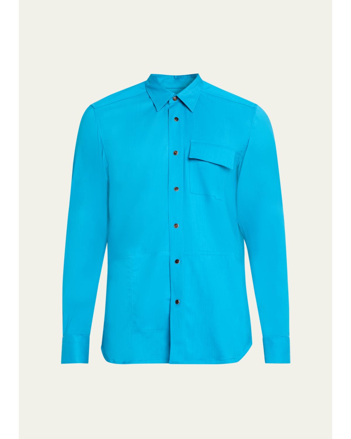 Men'S Cashmere Pocket Button-Down Shirt