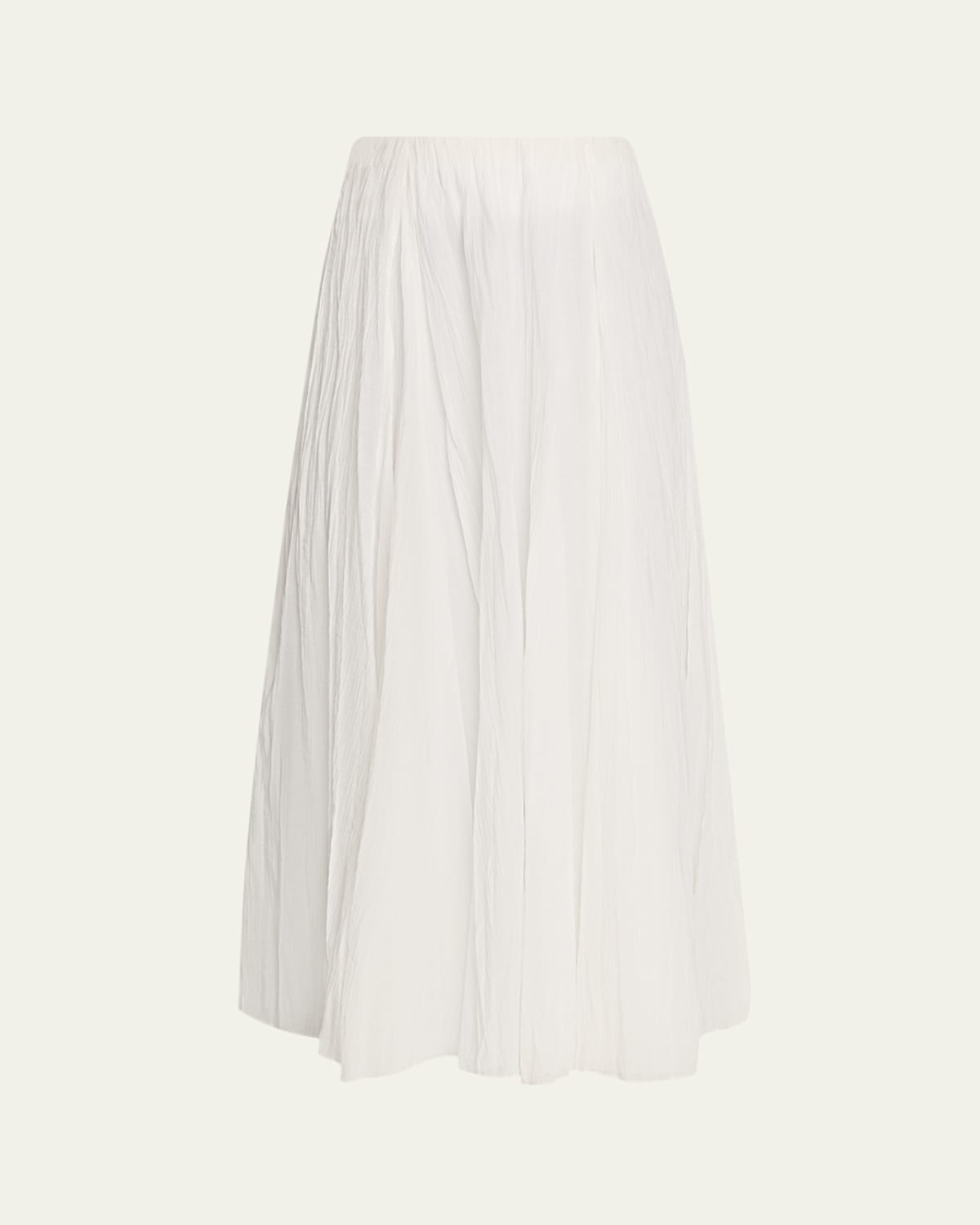 Crinkled Plissé Cotton-Blend Maxi Skirt