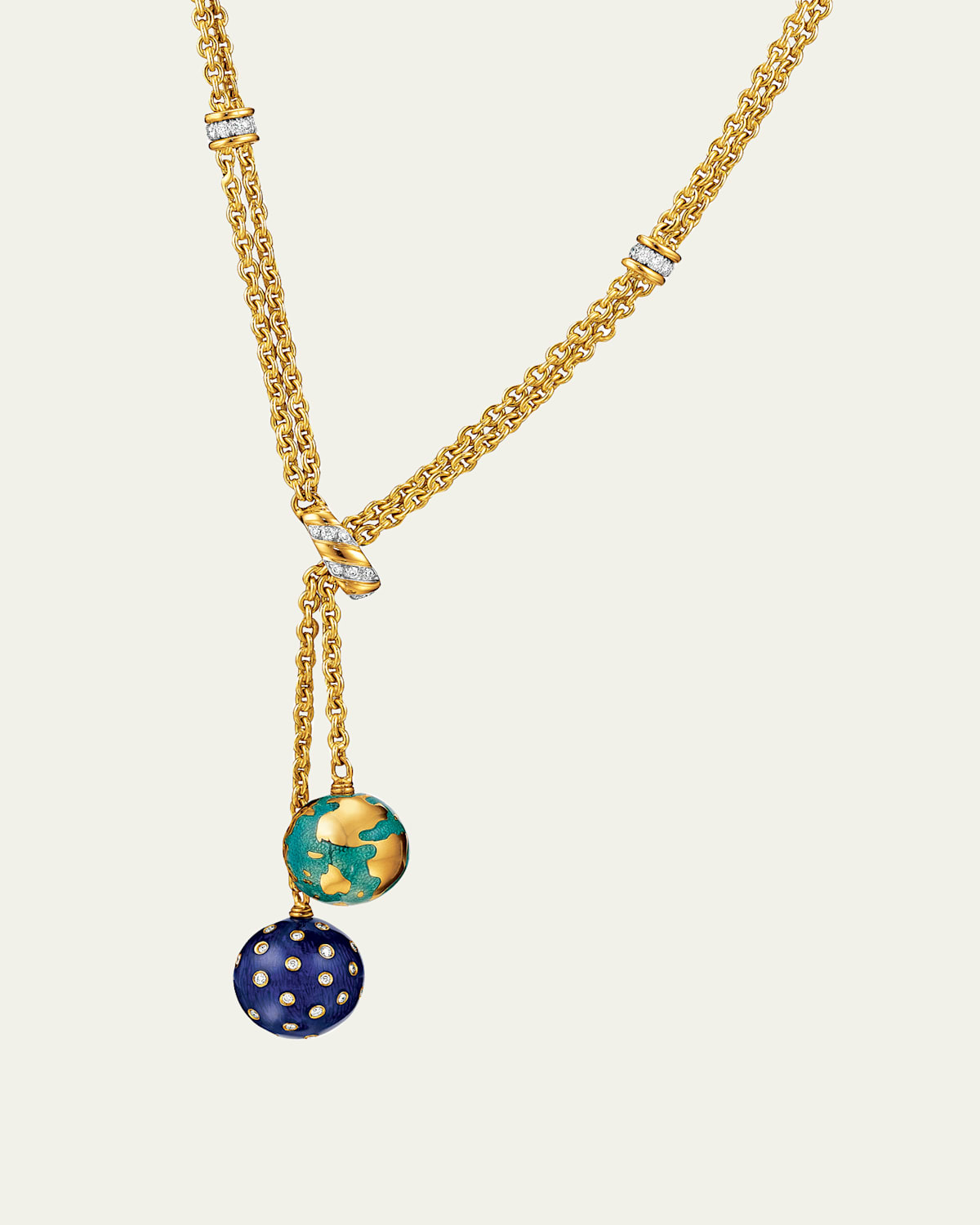 Verdura 18K Yellow Gold Night and Day Lariat Necklace