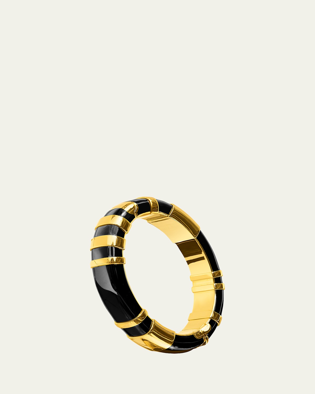 Verdura 18K Yellow Gold Black Palermo Bangle