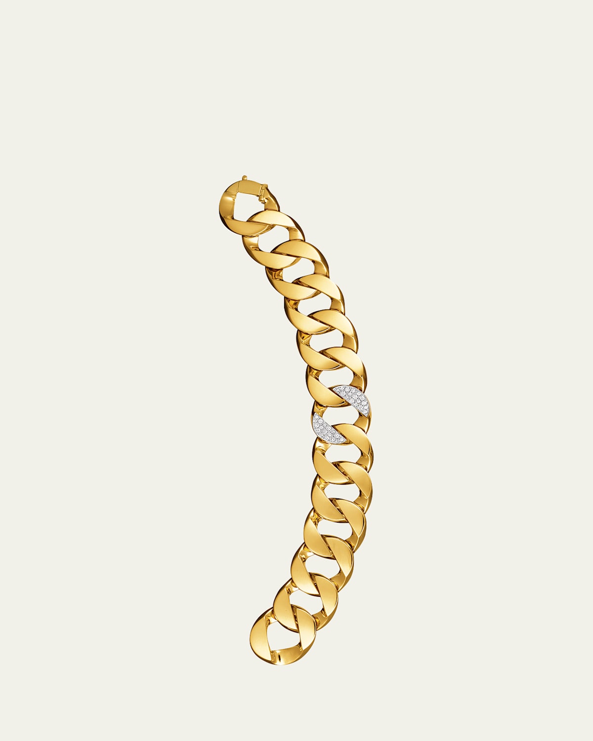 Verdura 18K Yellow Gold Diamond Curb-Link Bracelet