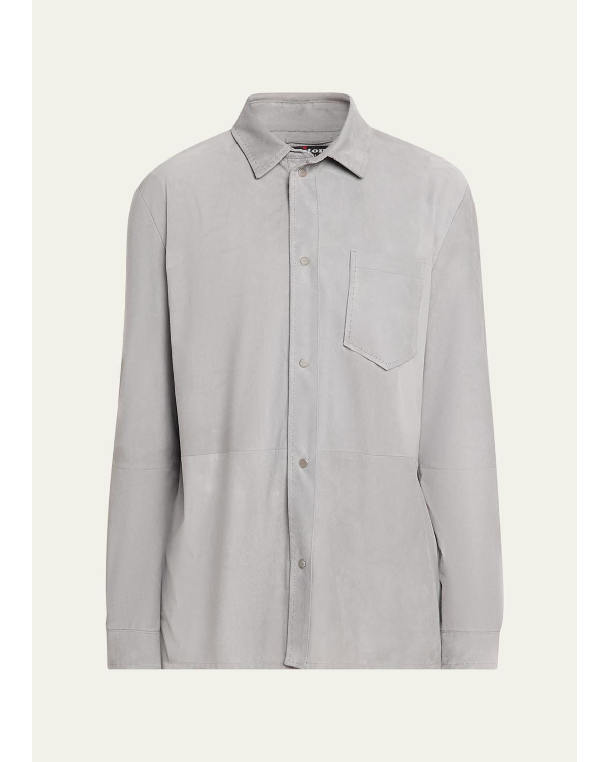Men'S Cotton Snap-Placket Shirt Jacket