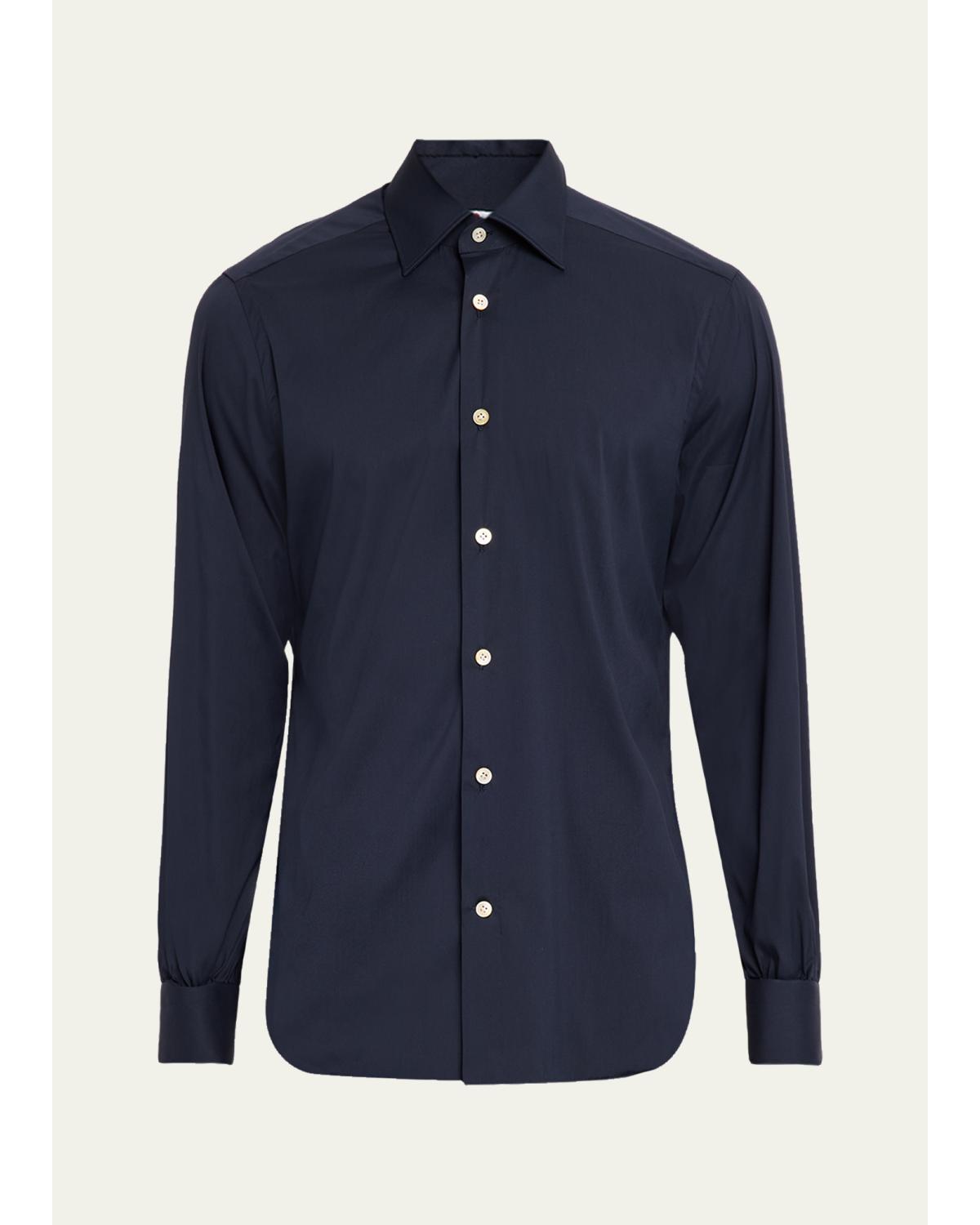 Men'S Solid Cotton Sport Shirt