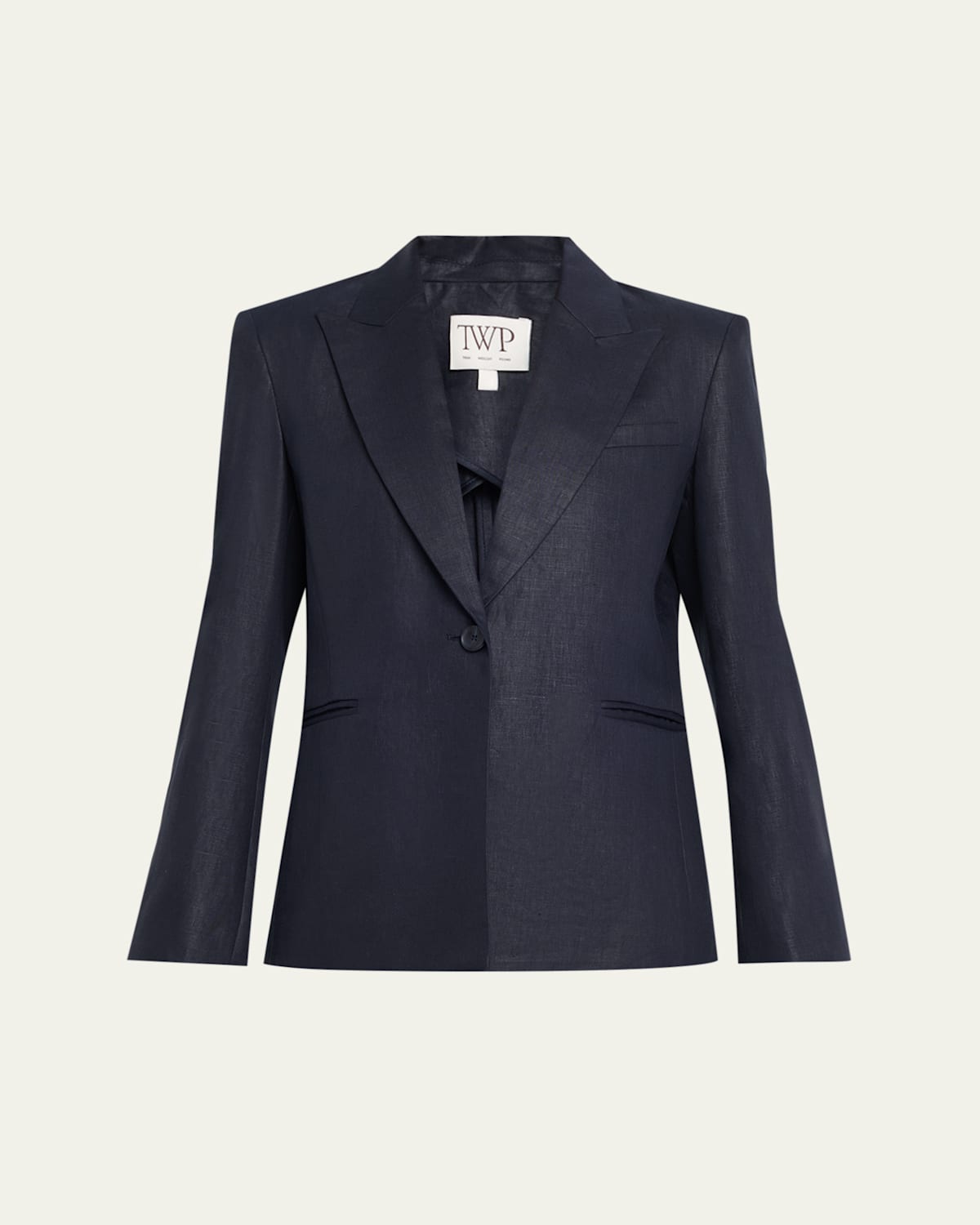 Twp Boy Blazer In Chintzed Linen In Black
